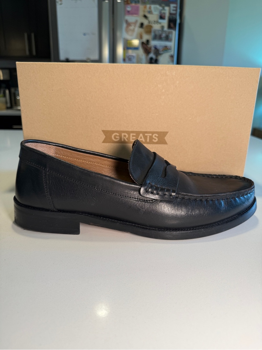 GREATS - Black Leather Penny Loafers in Men’s Size 12 - Picture 7 of 15